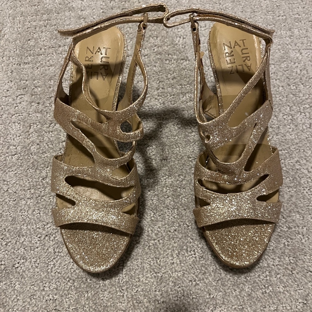 Gold Glitter Heels